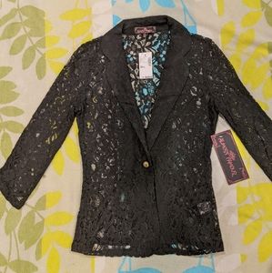 Lace(see through), black blazer for women (girl)